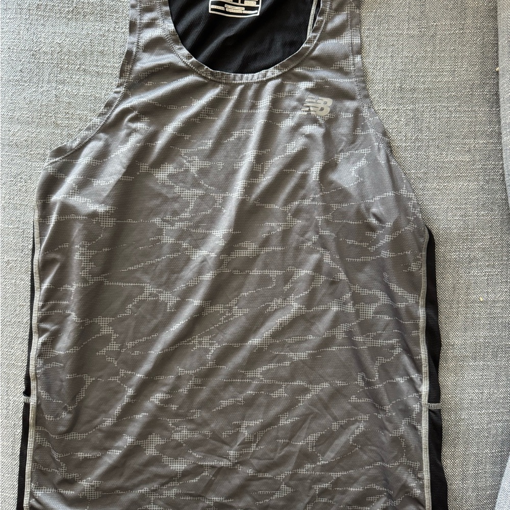 New Balance Charcoal Patterned Men's Tank Top